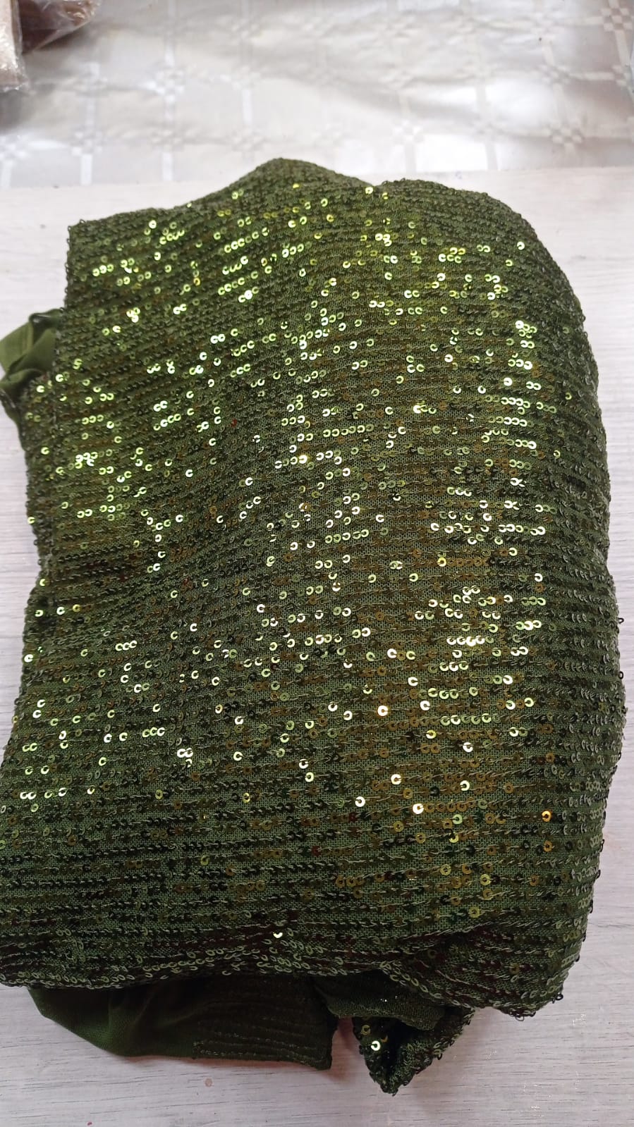 Arte in Corso Tessuto Pajettino Verde Abete 50x150 + PDF TUTORIAL OMAGGIO