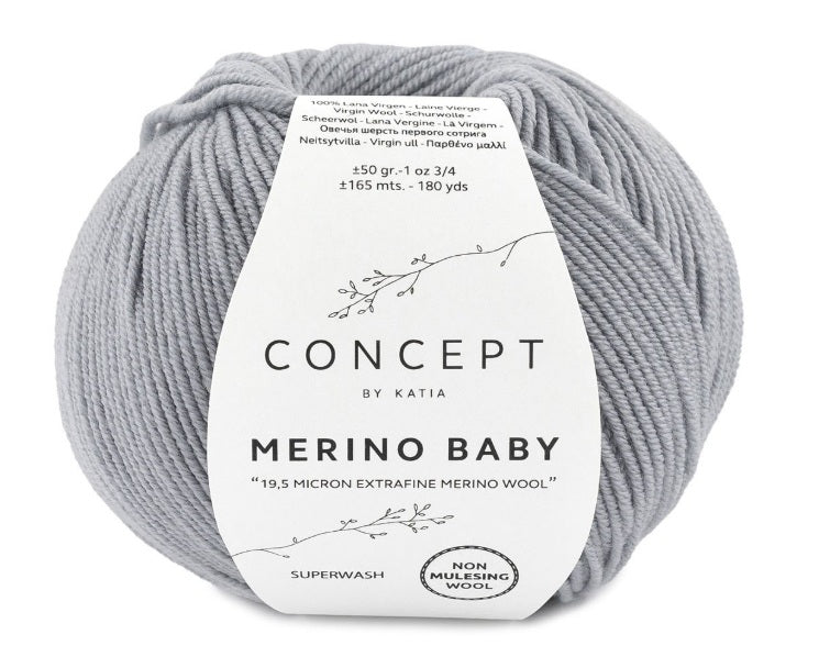 Katia Filato Merino Baby Colore 70 Grigio Chiaro 50 Grammi