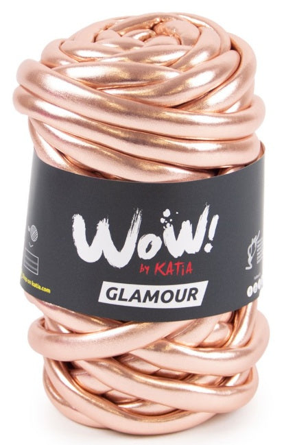 Katia Filato Wow Glamour XXL Metalizzato 300 gr - 21 mt - Colore Oro 201 Rosa