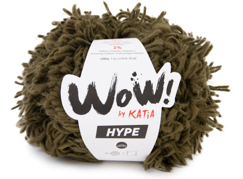 Katia Filato Wow Hype 200 gr - 76 mt - Colore Panna 108 Verde Militare