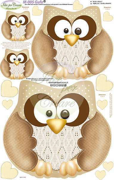 Idee Per Creare Pannello M-005 Microfibra Gufo