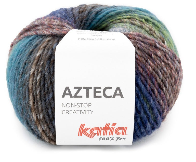 Katia Filato Azteca Colore 7895 Blu-Verde-Rosso 100 Grammo