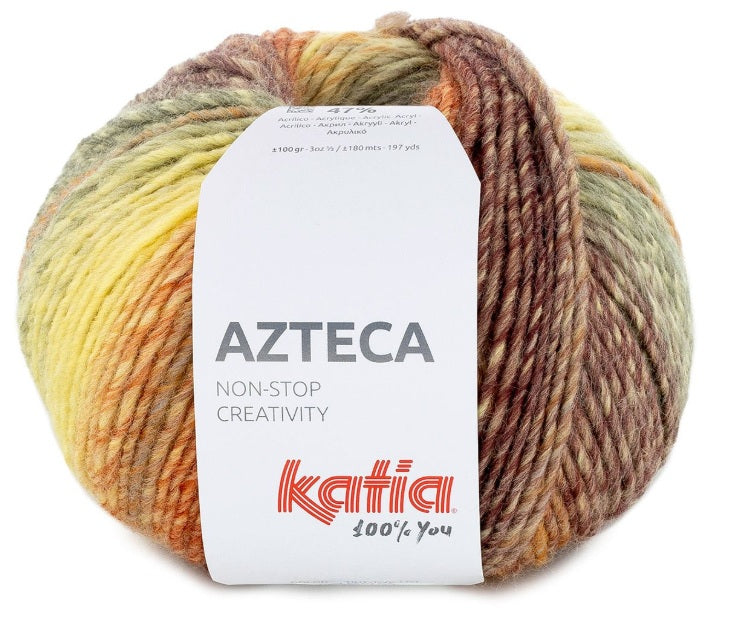 Katia Filato Azteca Colore 7890 Tegola-Giallo -Verde 100 Grammo