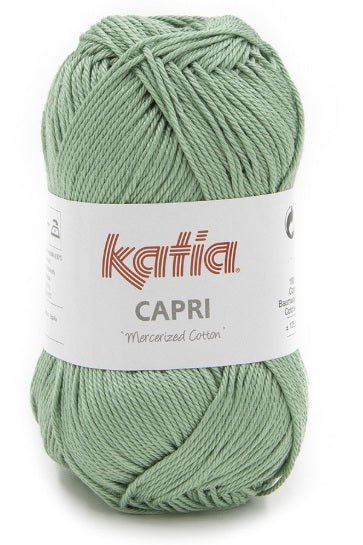 Katia Filato Capri - 100% Cotone Mercerizzato - 50 gr 125 mt - Colore 82177 Verde Felce