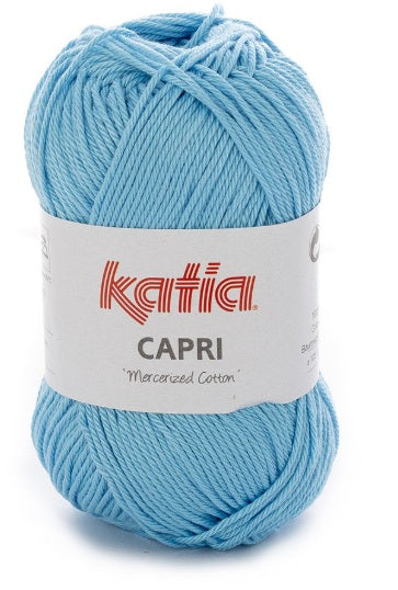Katia Filato Capri - 100% Cotone Mercerizzato - 50 gr 125 mt - Colore 82097 Blu Chiaro