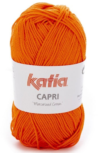 Katia Filato Capri - 100% Cotone Mercerizzato - 50 gr 125 mt - Colore 82143 Arancio Profondo