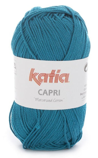 Katia Filato Capri - 100% Cotone Mercerizzato - 50 gr 125 mt - Colore 82161 Blu verdastro