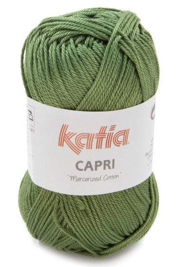 Katia Filato Capri - 100% Cotone Mercerizzato - 50 gr 125 mt - Colore 82185 - Verde pino