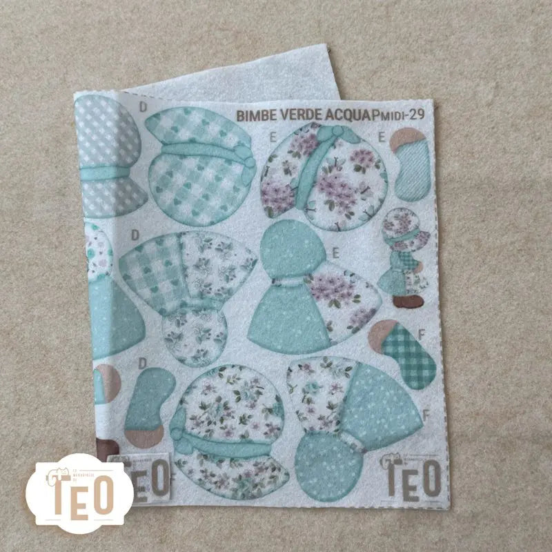 Pannello Teo Collezione Natale P-Midi-29 Bimbe Verde Acqua