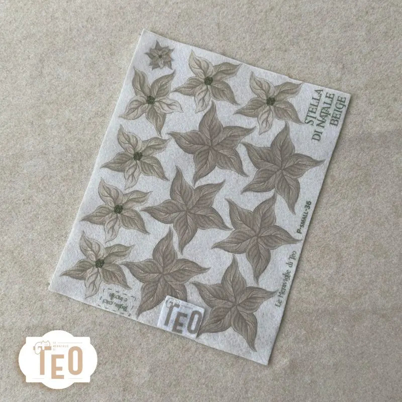 Pannello Teo Collezione Natale P-Small-36 Stella di Natale Beige