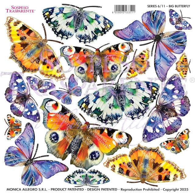 Sospeso Trasparente Pellicola Standard Serie 6 - Modello STS.11 Big Butterfly