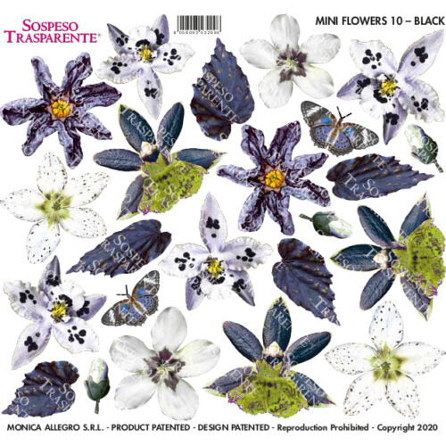 Sospeso Trasparente Pellicola Mini Flower Black