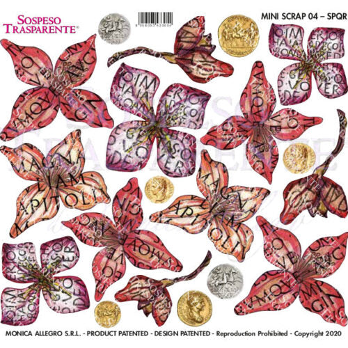 Sospeso Trasparente Pellicola Mini Scrap SPQR