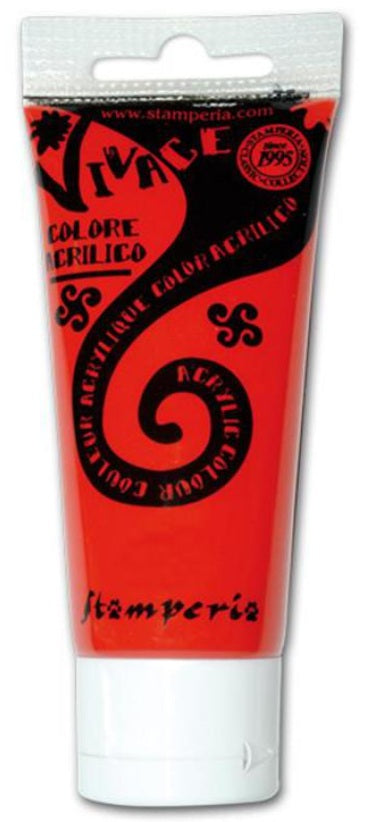 Stamperia Colore Acrilico Vivace Paint - Vermilion 60 ml