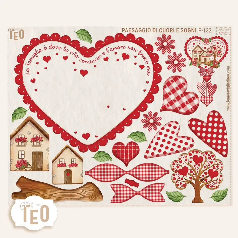 Pannello Teo Collezione Classic P-132 Paesaggio di Cuori e Sogni