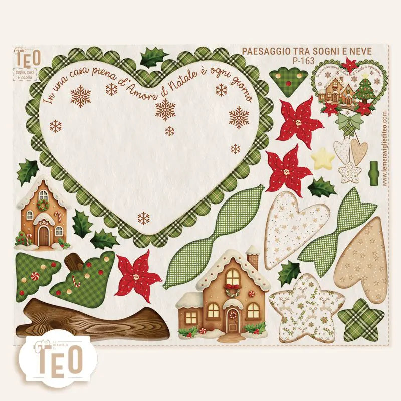 Pannello Teo Collezione Natale P-163 Paesaggio Tra Sogni e Neve