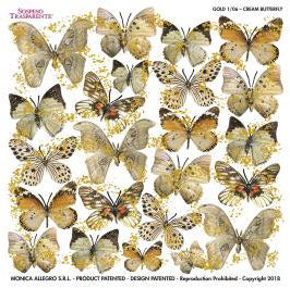 Sospeso Trasparente Pellicola Gold Cream Butterfly