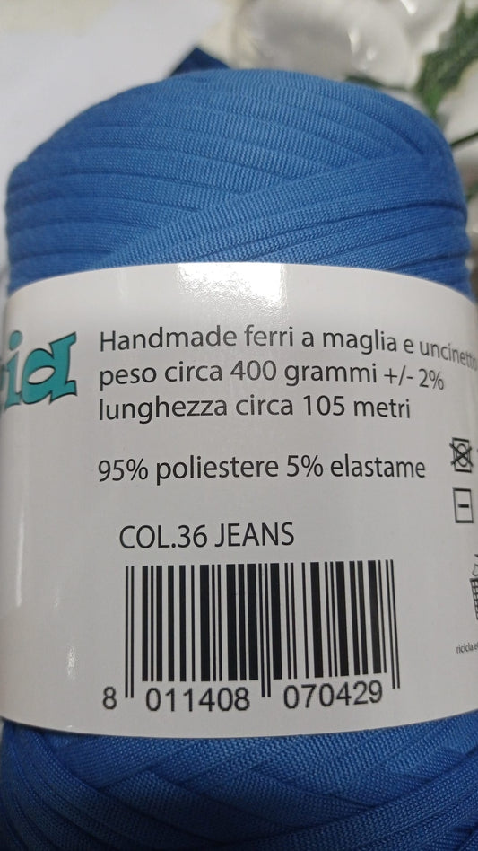 Fettuccia Soft Lycra - 105 metri - 95% Poliestere, 5% Elastan - Colore 36 Jeans