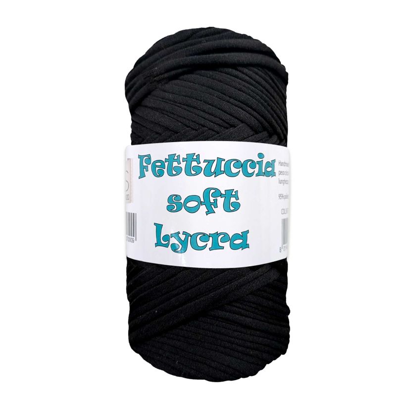 Fettuccia Soft Lycra - 105 metri - 95% Poliestere, 5% Elastan - Colore 81 Nero