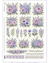 Idee Per Creare Carta di Riso 29,67x42 cm (A3) RIS-141 Fiori Lilla