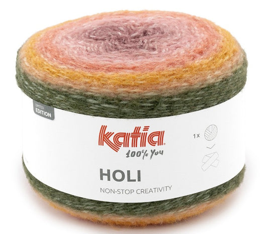 Katia Filato Holi Multicolore con leggero effetto Peluche Colore 504 - 200 grammi / 660 metri
