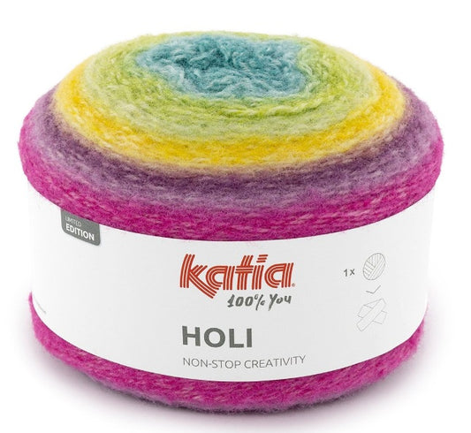 Katia Filato Holi Multicolore con leggero effetto Peluche Colore 506 - 200 grammi / 660 metri