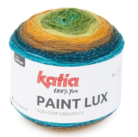 Katia Filato Paint Lux Colore 57 Marrone chiaro Ocra Giallo limone Verde 150 gr