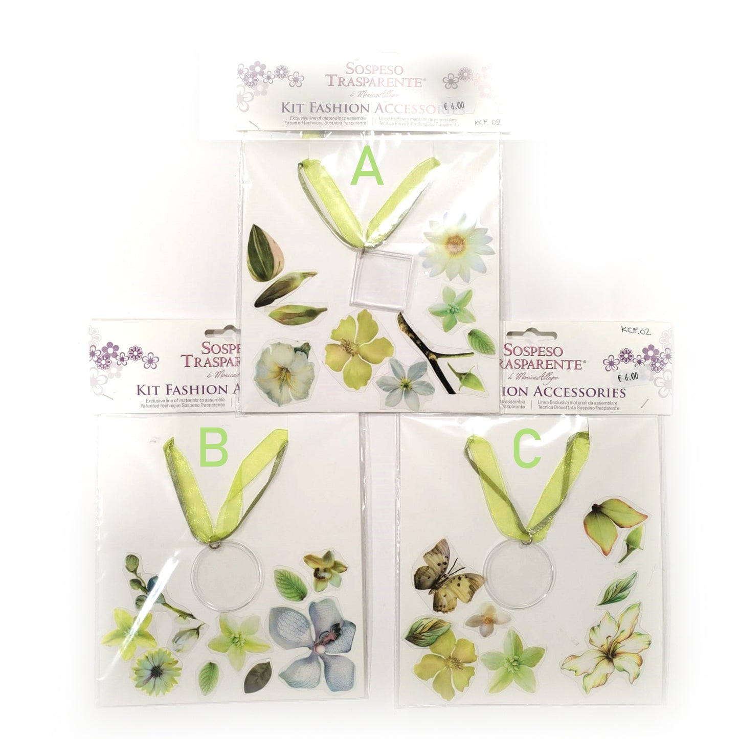 Sospeso Trasparente Kit Collana Verde con Pellicola Stampata