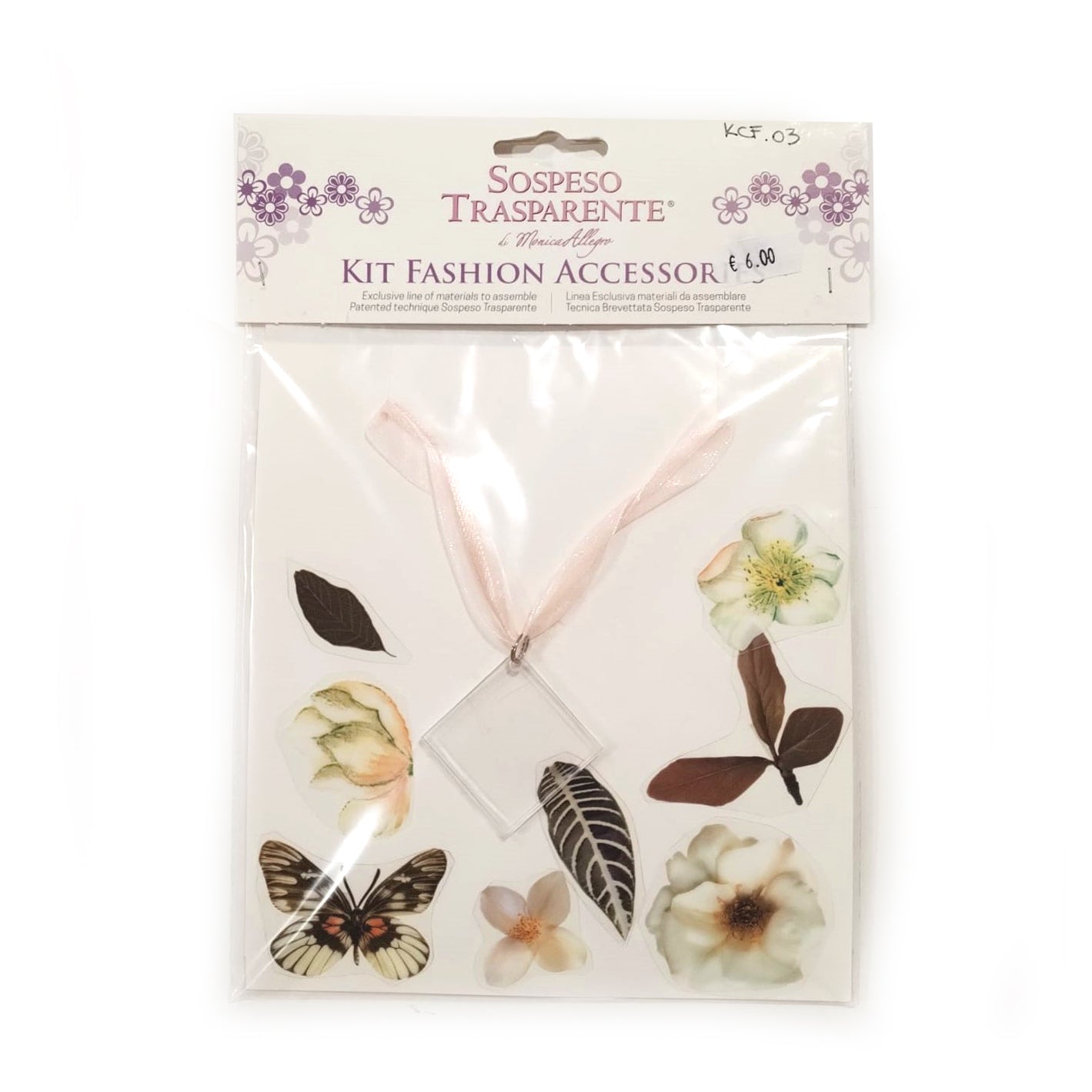 Sospeso Trasparente Kit Collana Rosa Chiaro con Pellicola Stampata