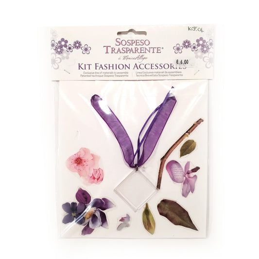 Sospeso Trasparente Kit Collana Viola con Pellicola Stampata