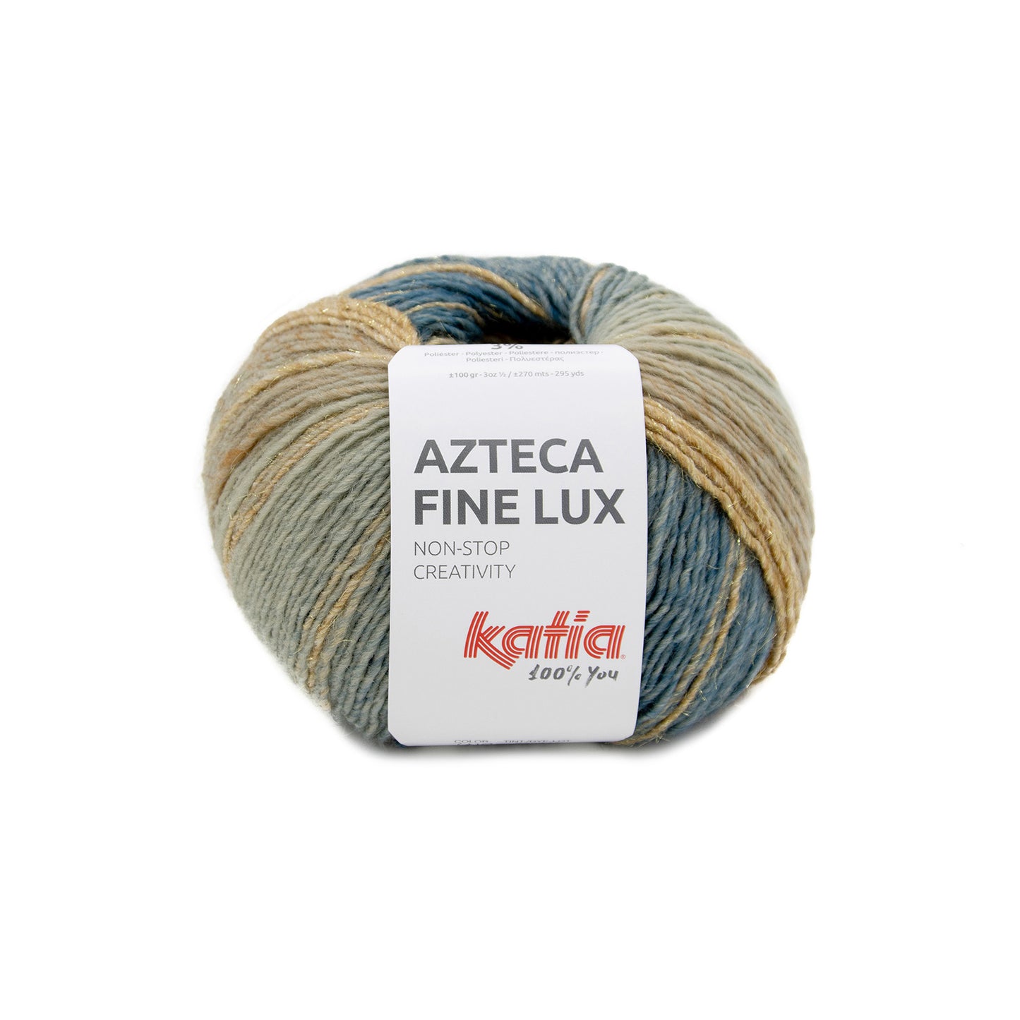 Katia Filato Azteca Fine Lux Colore 410 Blu verdastro Marrone Kaki 100 gr