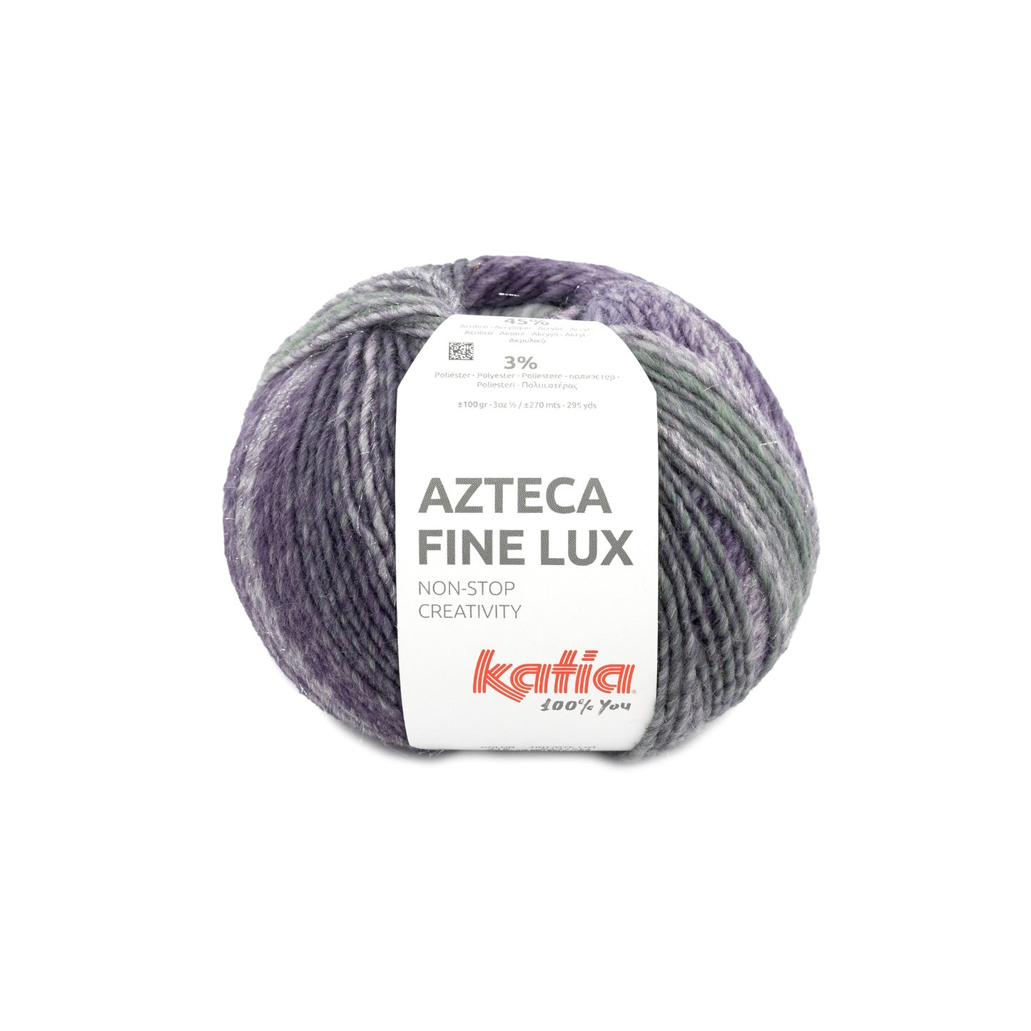 Katia Filato Azteca Fine Lux Colore 416 Mora perlato Verde medio 100 gr