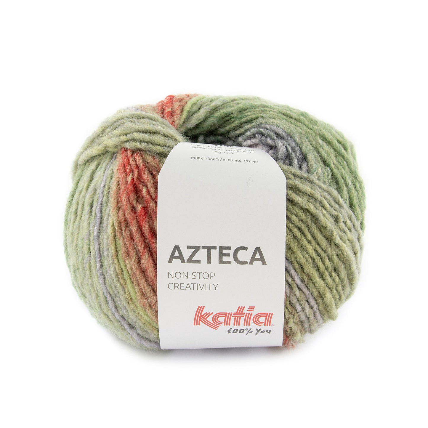 Katia Filato Azteca Colore 7881 Verde chiaro Viola chiaro 100 Grammi