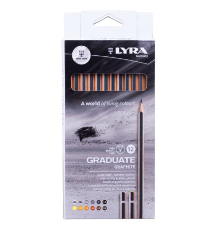 Lyra Kit Matite in grafite Graduate, 12 pezzi/scatola, per disegno artistico e tecnico