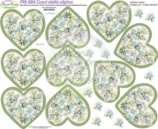 Idee Per Creare Pannello PM-084 cm 40×50 Cuori stella Alpina