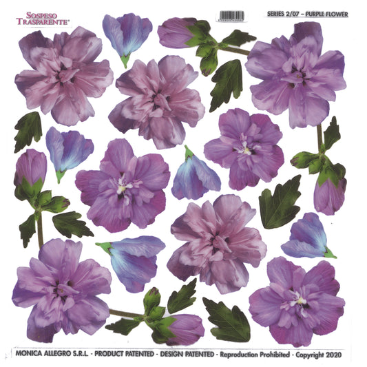 Sospeso Trasparente Pellicola Standard Serie 2 - 07 - Modello Purple Flower