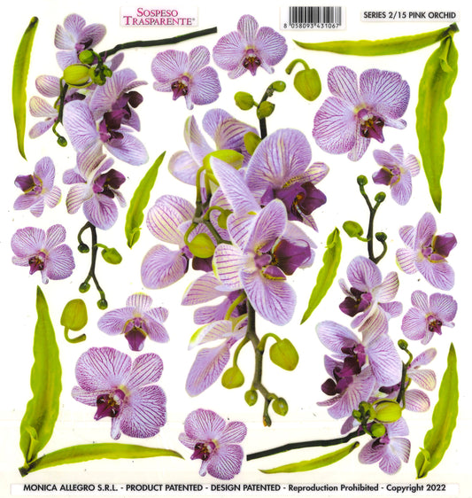 Sospeso Trasparente Pellicola Standard Serie 2 - 15 - Modello Orchid Pink