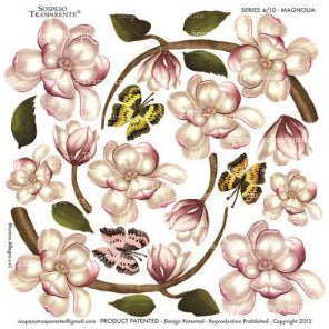 Sospeso Trasparente Pellicola Standard Serie 4 - 10 - Modello Magnolia Botany