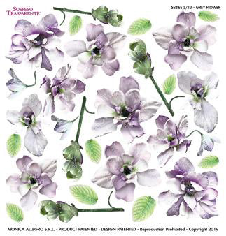 Sospeso Trasparente Pellicola Standard Serie 5 - 13 - Modello Grey Flower