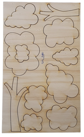 Sagomiamo Sagoma in Legno Taglio Laser Alberi Cespugli Nuvole  SFL 280