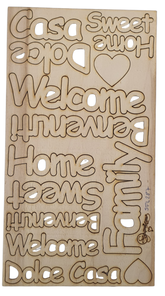 Sagomiamo Sagoma in Legno Taglio Laser Scritte Tema Casa  SFL 287