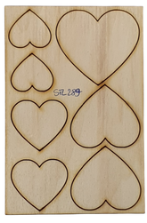 Sagomiamo Sagoma in Legno Taglio Laser Cuori CM 3/4/5/6 SFL289