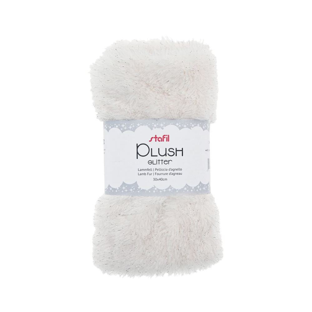 Stafil Tessuto Peluche Bianco con Lurex Plush Glitter