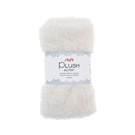Stafil Tessuto Peluche Bianco con Lurex Plush Glitter