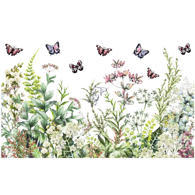 Hokus Pokus Transfers Marvelous Gardens 3 Fogli 92,5 X 58 cm
