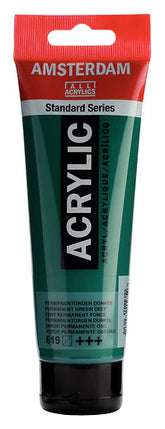 Amsterdam Colore Acrilico 120 ml Verde Permanente Scuro 619