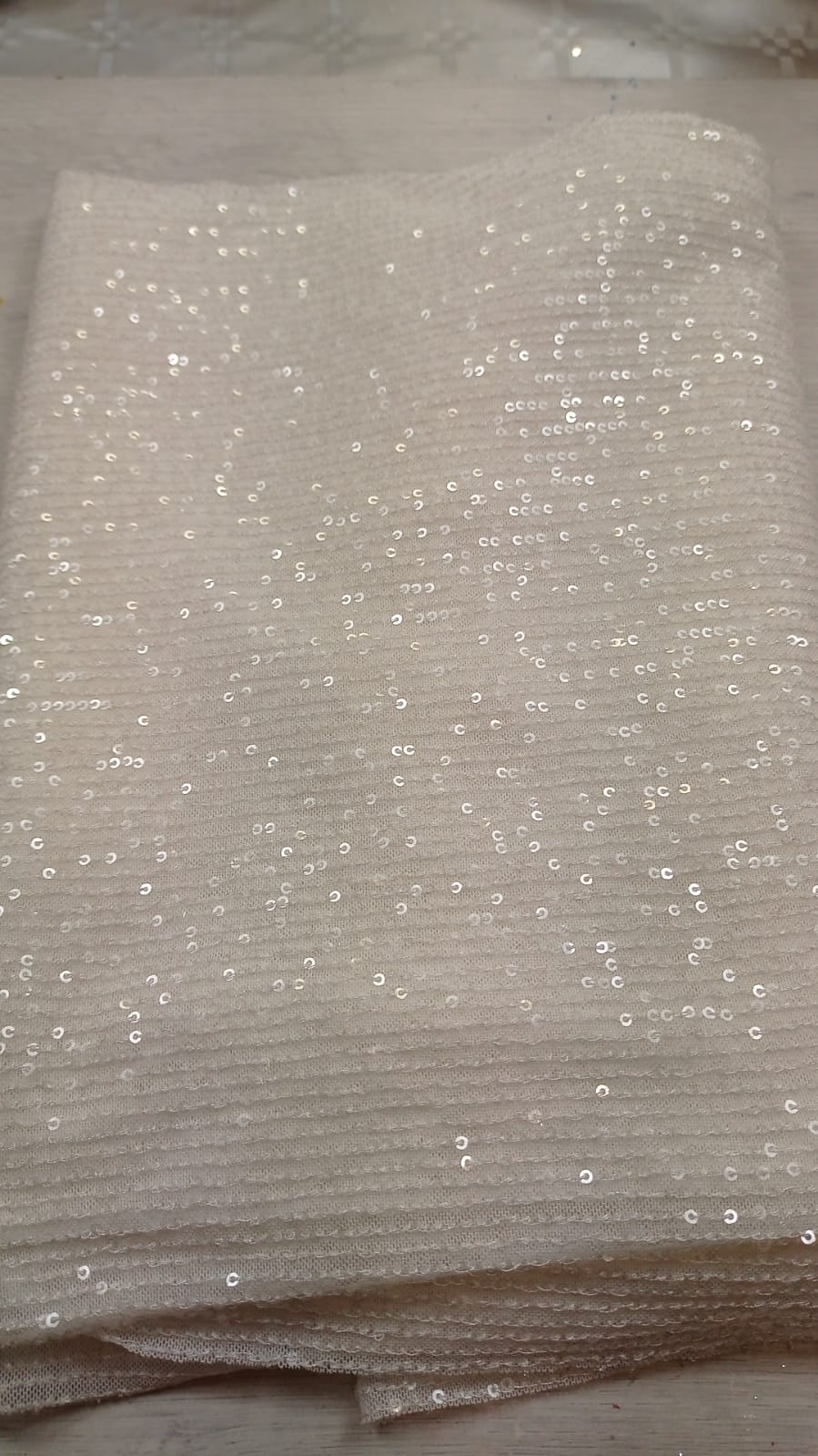 Arte in Corso Tessuto Pajettino Bianco Neve 50x150 + PDF TUTORIAL OMAGGIO