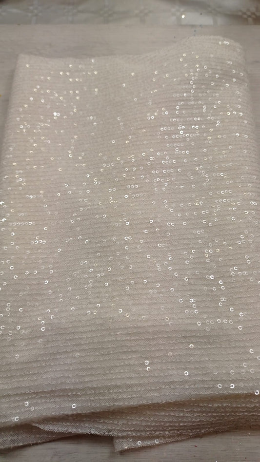 Arte in Corso Tessuto Pajettino Bianco Neve 50x150 + PDF TUTORIAL OMAGGIO