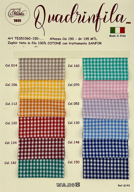 I Nastri di Marta Tessuto Italiano 100% Cotone - Taglio 100 cm x altezza 1.50 -