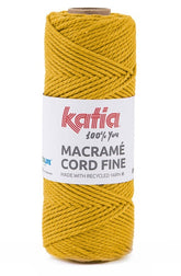 Katia Filato Macramè Corda Fine 100% Riciclata 220 gr - 100 mt - Colore Ocra 208